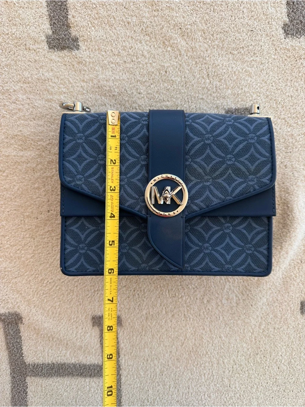 Michael Kors Navy Logo-Detail Crossbody with Branded Strap